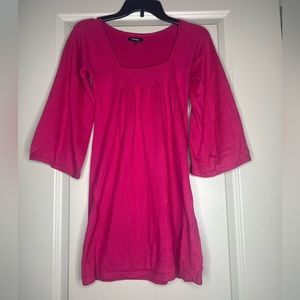 Hot Pink Bell Sleeve Sweater Dress